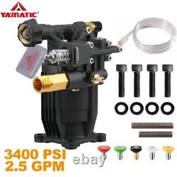 YAMATIC Pressure Washer Pump 3/4 Shaft Horizontal 3400 PSI 2.5 GPM Replace Pump