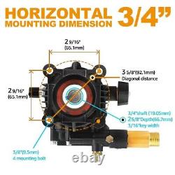 YAMATIC Pressure Washer Pump 3/4 Shaft Horizontal 3400 PSI 2.5 GPM Replace Pump