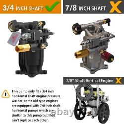 YAMATIC Pressure Washer Pump 3/4 Shaft Horizontal 3400 PSI 2.5 GPM Replace Pump