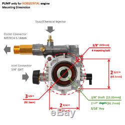 YAMATIC Pressure Washer Pump Horizontal 2900 PSI 2.3GPM 3/4 Shaft Fit 309515003